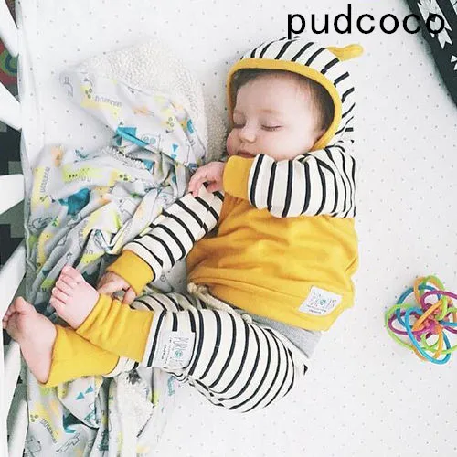 Newborn Baby Boys Girls Romper Hooded Sweatshirt Pants Striped Long Sleeve hoodie Infant kids Fall clothes
Newborn Baby Boys Girls Romper Hooded Sweatshirt Pants Striped Long Sleeve hoodie Infant kids Fall clothes