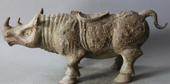 JP S0524 16" Archaic Chinese Dynasty Palace Bronze rhinoceros rhino Statue Sculpture Zun
JP S0524 16" Archaic Chinese Dynasty Palace Bronze rhinoceros rhino Statue Sculpture Zun