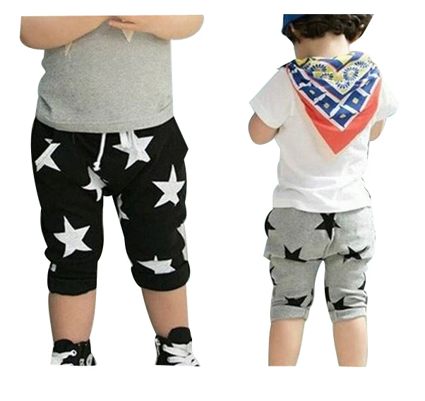 2017 Free shipping children trousers baby boy and girl pants kids summer cute cool star pants retail XMZ045