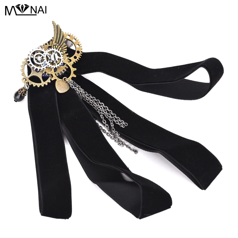 Vintage Victorian Steampunk Gear Chain Bowknot Hair Clip Black Velvet Gothic Bowtie Steam Punk Accessories
Vintage Victorian Steampunk Gear Chain Bowknot Hair Clip Black Velvet Gothic Bowtie Steam Punk Accessories