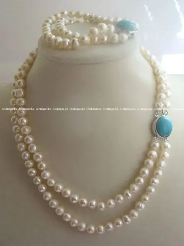 FREE shipping>Charming 2rows 7-8mm White Pearl Necklace Bracelet Pandent Jewelry Set
FREE shipping>Charming 2rows 7-8mm White Pearl Necklace Bracelet Pandent Jewelry Set