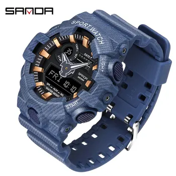 SANDA Multi-functional Men Watch Mens Denim Pattern LED Outdoor Sport Wristwatch G Style Military Digital Watches relojes hombre
SANDA Multi-functional Men Watch Mens Denim Pattern LED Outdoor Sport Wristwatch G Style Military Digital Watches relojes hombre