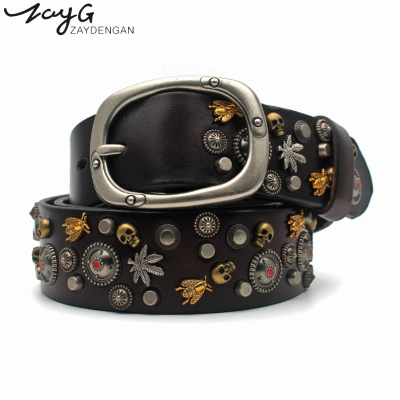 ZAYG Hot Luxurious High Quality Mongolian Wind Rivet Pin Buckle Belt Alloy Buckle Belt European Fashion Women and Man Jeans Belt
ZAYG Hot Luxurious High Quality Mongolian Wind Rivet Pin Buckle Belt Alloy Buckle Belt European Fashion Women and Man Jeans Belt