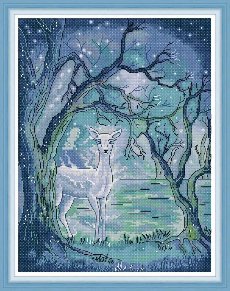 Silver deer in Aurora cross stitch kit aida 14ct 11ct count print canvas cross stitches needlework embroidery DIY handmade
Silver deer in Aurora cross stitch kit aida 14ct 11ct count print canvas cross stitches needlework embroidery DIY handmade