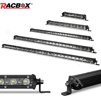 

7 10 13 20 inch Single Row Offroad LED Light Bar 18w 36w 54w LED Work Light Bar Flood Spot Beam Daytime Running Light ATV SUV