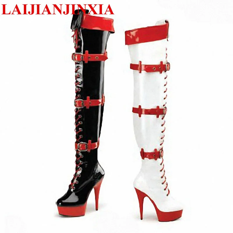 LAIJIANJINXIA 15 CM High-Heeled Shoes Sexy Boots Plus Size 46 Wine Glass With Platform Shoes Inch Over-the-Knee Boots A-009
LAIJIANJINXIA 15 CM High-Heeled Shoes Sexy Boots Plus Size 46 Wine Glass With Platform Shoes Inch Over-the-Knee Boots A-009