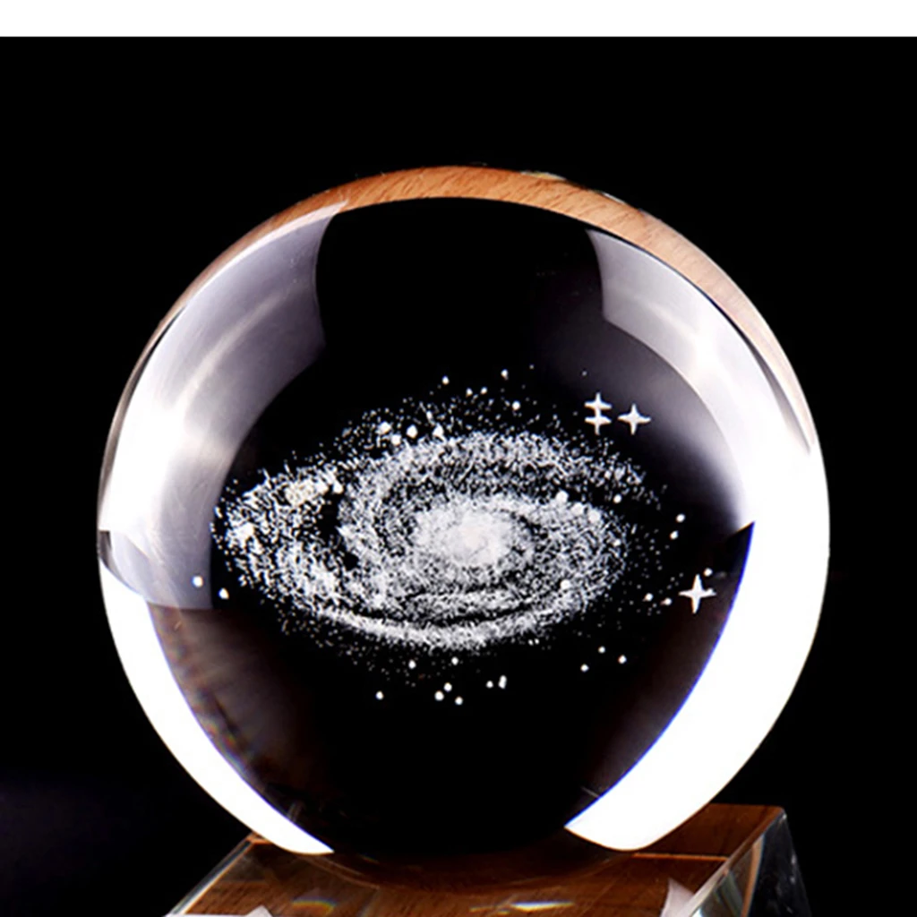80mm Galaxy Glass Crystal Ball Astronomical Science Model Photography Photo Props Home Office Decor NO STAND