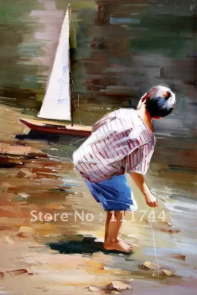 Oil painting for kids room modern art Boy Playing with a Toy Boat 100% hand Painted High quality
Oil painting for kids room modern art Boy Playing with a Toy Boat 100% hand Painted High quality