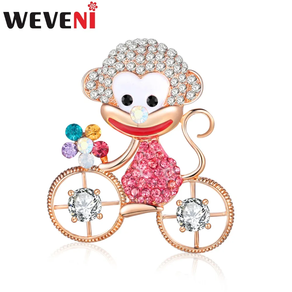 WEVENI Crystal Metal Monkey Brooch For Women Party Brooches Pin For Collar Suit Scarf Decoration 2017 New Fashion Animal Jewelry
WEVENI Crystal Metal Monkey Brooch For Women Party Brooches Pin For Collar Suit Scarf Decoration 2017 New Fashion Animal Jewelry