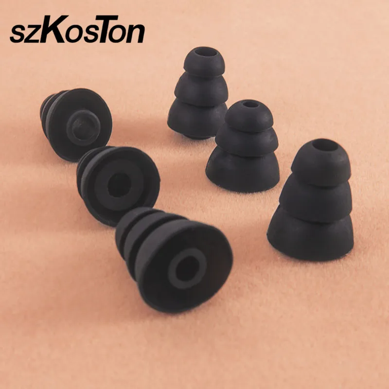

6pcs/3pairs Headphone Eartips Three Layer Silicone In-Ear Earphone Covers Cap Replacement Earbud Tips Earbuds Earplug Ear pads