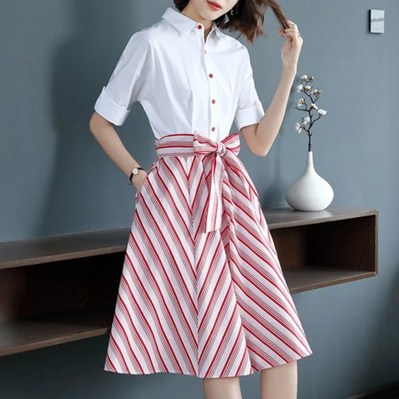 New spring summer dress women fashion striped shirt dress elegant Patchwork A-Line office ladies bandage tunic dress belt 326
New spring summer dress women fashion striped shirt dress elegant Patchwork A-Line office ladies bandage tunic dress belt 326