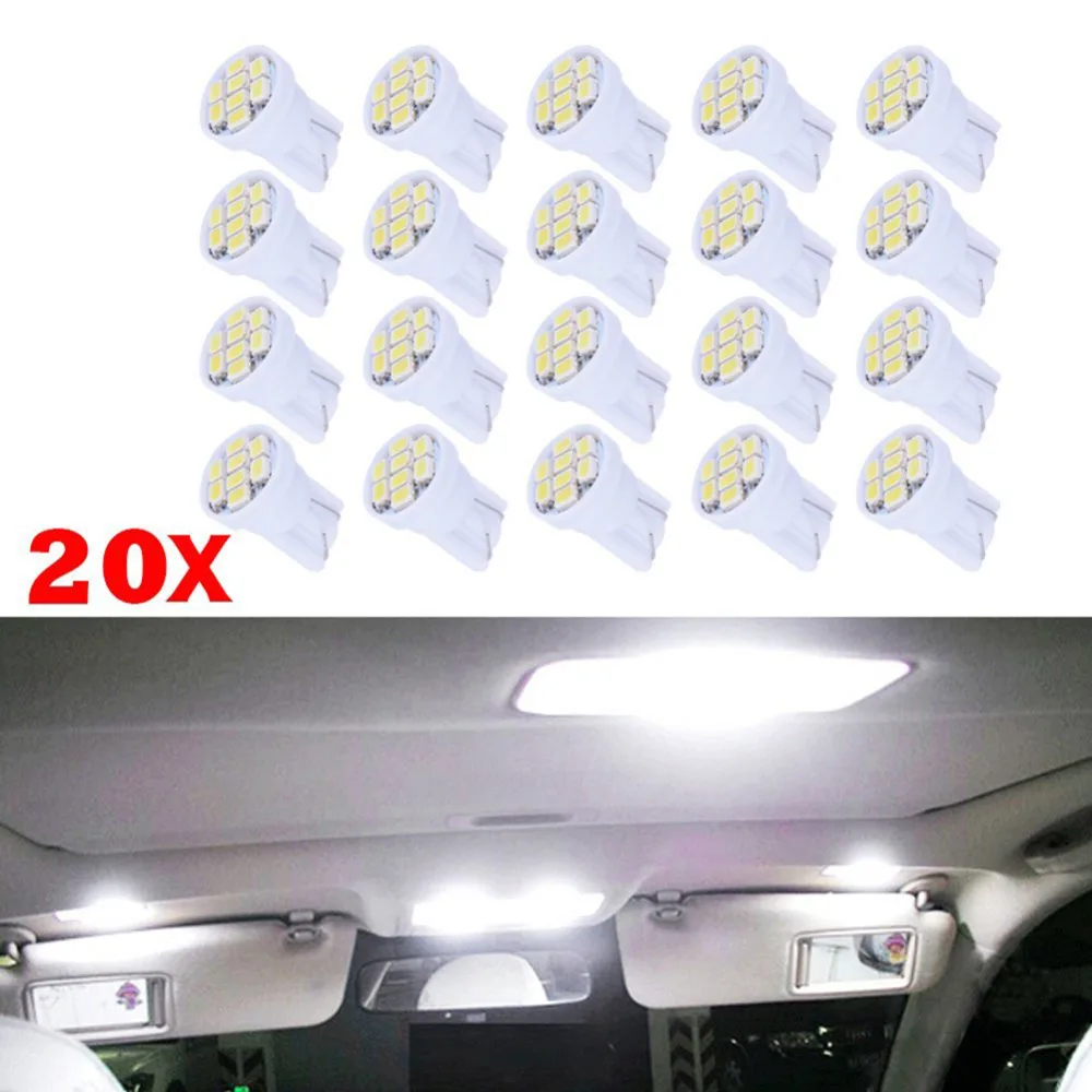 20PCS DC 12V Car White T10 W5W 8SMD LED License Plate Indicator Light Bulb 194 168 192
20PCS DC 12V Car White T10 W5W 8SMD LED License Plate Indicator Light Bulb 194 168 192