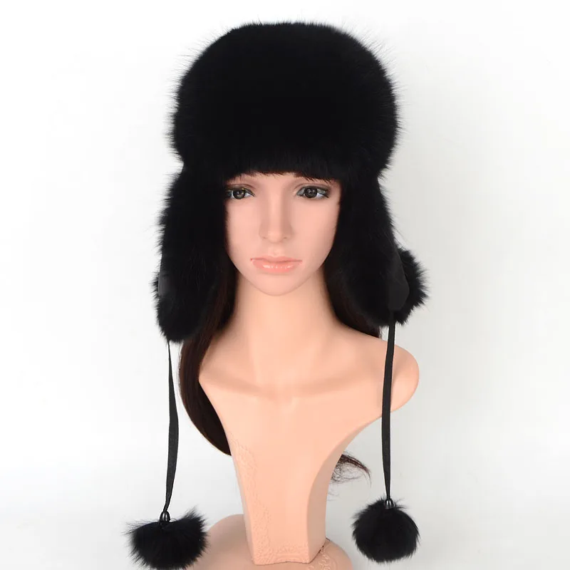 Шапка с капюшоном для женщин теплая зимняя шапка из натурального меха енота