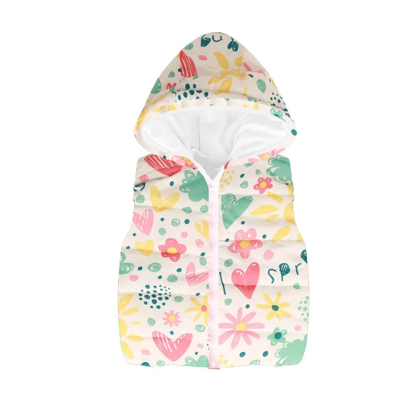CROAL CHERIE Baby Girls Clothes Floral Animal Warm Waistcoat Winter Girl Vest Hooded Fleece Children Outerwear Coats Vest Kids (10)