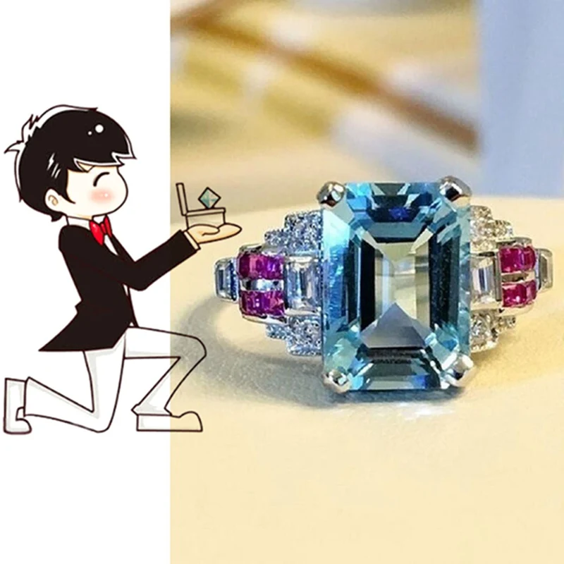 Rings For Women Copper Crystal Engagement Big Blue Crystal Stone Ring For Wedding Bridal Size 6 7 8 9 10 Fashion Ring
Rings For Women Copper Crystal Engagement Big Blue Crystal Stone Ring For Wedding Bridal Size 6 7 8 9 10 Fashion Ring