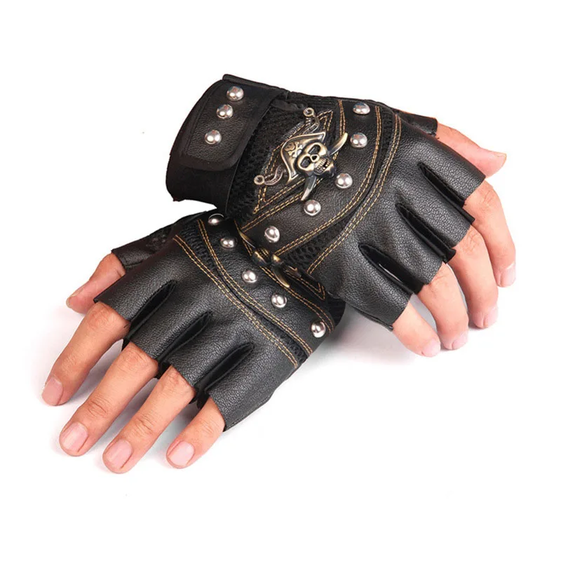 1 Pair Motorcycle Skull Pattern Non-Slip Half Finger Gloves Men Women Breathable Shockproof PU Leather Bike Cycling Mitten C22
1 Pair Motorcycle Skull Pattern Non-Slip Half Finger Gloves Men Women Breathable Shockproof PU Leather Bike Cycling Mitten C22