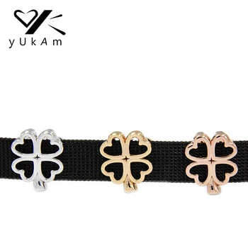 YUKAM Slider Good Luck Hollow Heart Four Leaf Clover Slide Charms Keeper for Stainless Steel Mesh Keeper Bracelet Jewelry Making
YUKAM Slider Good Luck Hollow Heart Four Leaf Clover Slide Charms Keeper for Stainless Steel Mesh Keeper Bracelet Jewelry Making