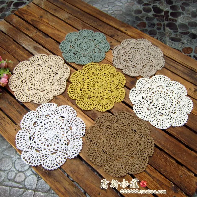 Free shipping 17 colors 20 pic 20 cm round Handmade flower pads placemat pad heat coaster cup pad for coffee table doily
Free shipping 17 colors 20 pic 20 cm round Handmade flower pads placemat pad heat coaster cup pad for coffee table doily