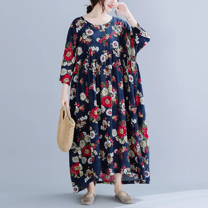 BIG SIZE 4XL Summer Women Vintage Elegant Flower Print Tops Female Ladies Plus Large Short Sleeve Long Cotton Casaul Robe Dress
BIG SIZE 4XL Summer Women Vintage Elegant Flower Print Tops Female Ladies Plus Large Short Sleeve Long Cotton Casaul Robe Dress