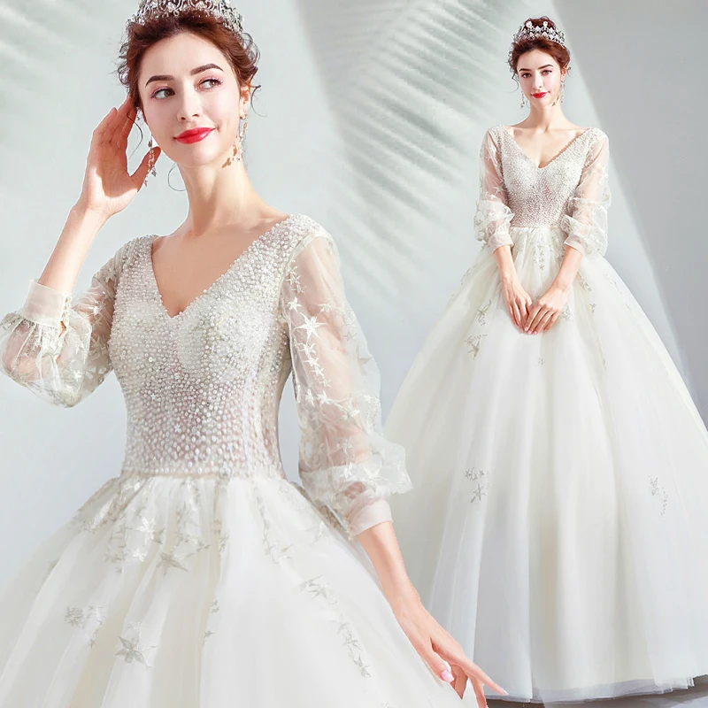 Free shipping illusion white full lantern sleeve sweat long sequines beads wedding dress bridal dress
Free shipping illusion white full lantern sleeve sweat long sequines beads wedding dress bridal dress