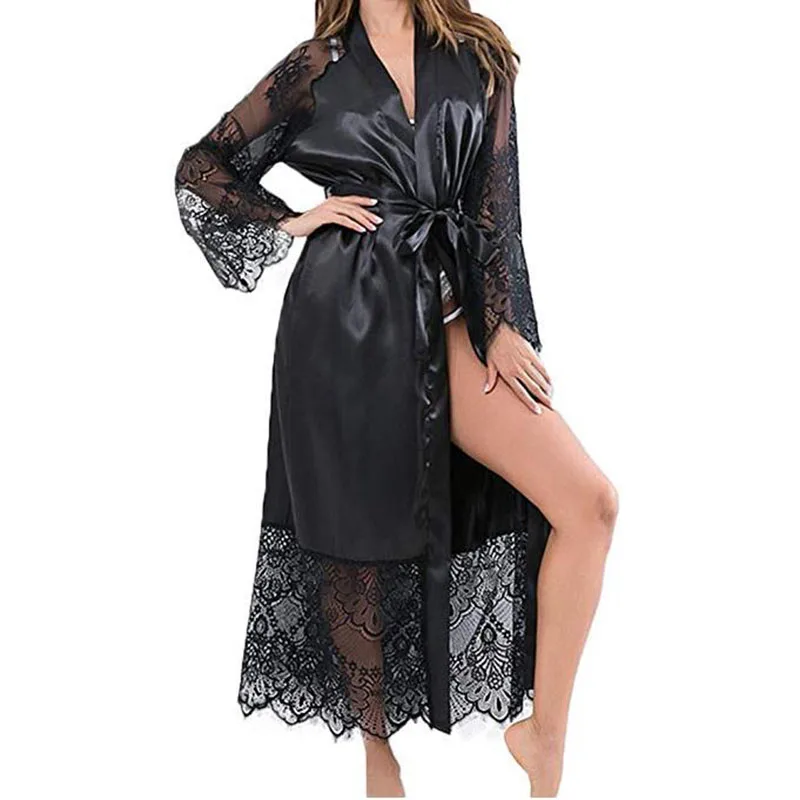 Sexy Lingerie Mini Dress Long Lace Satin Robe Sleepwear Nightdress Gown Babydoll Robe Silk Satin Robes Pajamas Dress Woman
Sexy Lingerie Mini Dress Long Lace Satin Robe Sleepwear Nightdress Gown Babydoll Robe Silk Satin Robes Pajamas Dress Woman