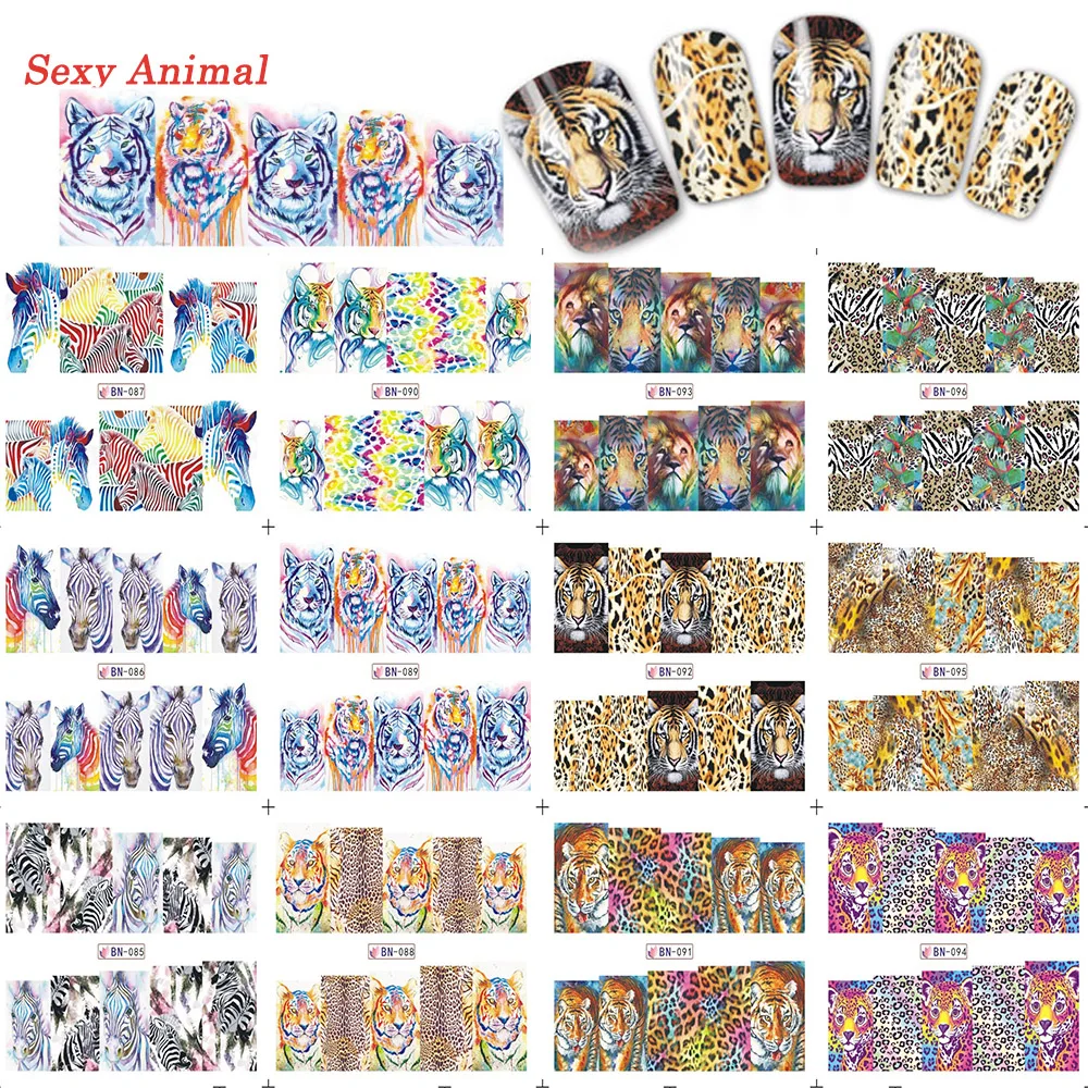 1 Sets 12 Designs Fashion 3d Pattern Nail Sticker Water Transfer Tiger Leopard Animal Full Sticker Women Full Tips TRBN085-096
1 Sets 12 Designs Fashion 3d Pattern Nail Sticker Water Transfer Tiger Leopard Animal Full Sticker Women Full Tips TRBN085-096