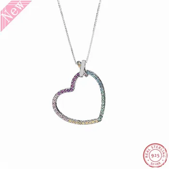 New Arrival Sparkling Rainbow CZ Multi-colored Statement Heart Pendant 60cm Long Necklaces for Women Silver 925 Jewelry FLN057
New Arrival Sparkling Rainbow CZ Multi-colored Statement Heart Pendant 60cm Long Necklaces for Women Silver 925 Jewelry FLN057