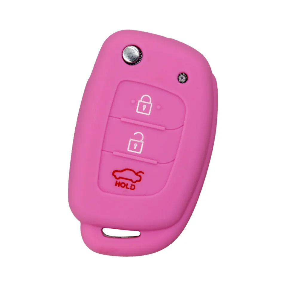 Cunymagos silicone car key fob Blank cover case skin set for Hyundai i20 ix35 solaris tucson 2017 accent santa fe smart remote accessories (3)