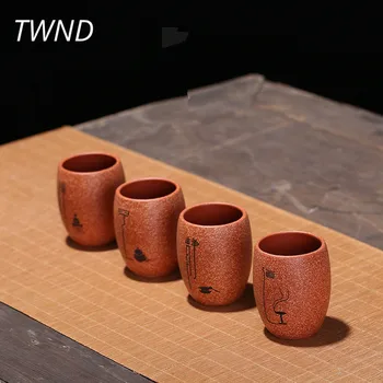 4 Pieces yixing tea cups set chinese tea mugs ore purple clay Chinese culture zisha sand drinkware 22.8
4 Pieces yixing tea cups set chinese tea mugs ore purple clay Chinese culture zisha sand drinkware 22.8