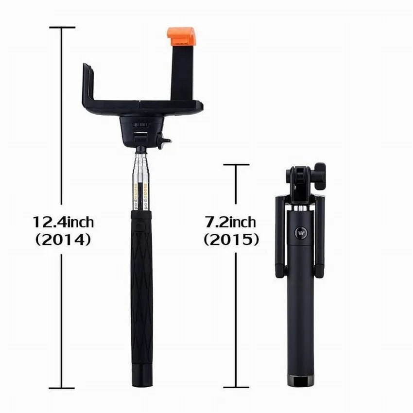 Portefeuille Selfie Stick Handheld Extended Monopod UNIVERSAL Stand for iPhone 6 S 6s Plus SE Galaxy S7 S6 Edge S8 Mobile Holder (5)