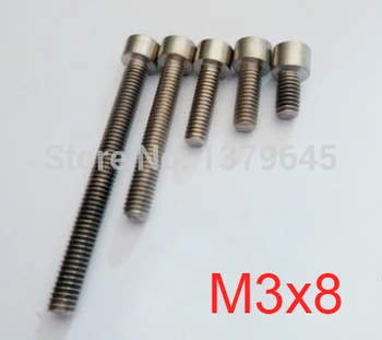 50pcs/lot GR2 Titanium Ti Bolt M3 thread 8mm length M3*8 M3x8 Hexagon Socket Cap Screw Allen Head, acid and alkali corrosion
50pcs/lot GR2 Titanium Ti Bolt M3 thread 8mm length M3*8 M3x8 Hexagon Socket Cap Screw Allen Head, acid and alkali corrosion