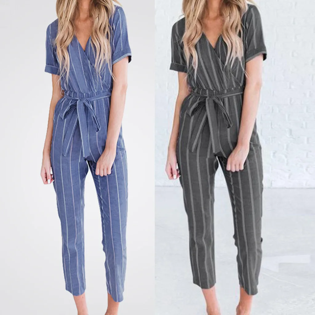 Womail Jumpsuit Women Linen V-Neck Short Sleeved Striped Plus Size Loose Belt Jumpsuit Women Jumpsuit Elegant Apr 30
Womail Jumpsuit Women Linen V-Neck Short Sleeved Striped Plus Size Loose Belt Jumpsuit Women Jumpsuit Elegant Apr 30