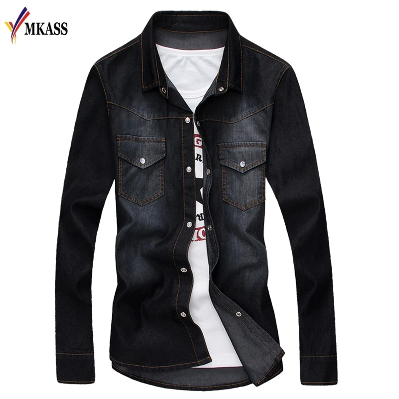 Men Shirt Brand 2018 Male Long Sleeve Shirts Casual Solid Color Denim Slim Fit Dress Shirts Mens XXL 
Men Shirt Brand 2018 Male Long Sleeve Shirts Casual Solid Color Denim Slim Fit Dress Shirts Mens XXL