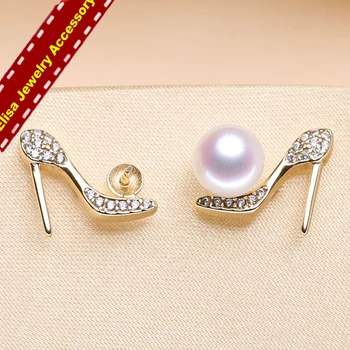 S925 Sterling Silver High-heel Shoe Design Pearl Stud Earrings Findings Women DIY Pearl Earrings Jewelry Acceessory
S925 Sterling Silver High-heel Shoe Design Pearl Stud Earrings Findings Women DIY Pearl Earrings Jewelry Acceessory