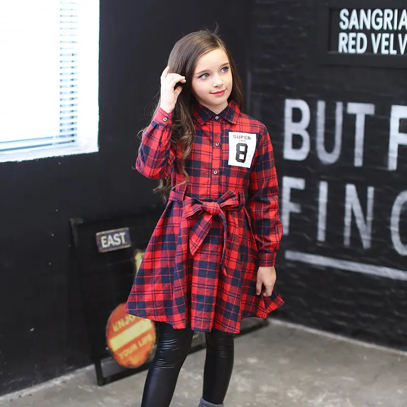 2017 Girl Autumn Dress 100% Cotton Kids Red England Plaid Dress For Princess Birthday 56789 10 11 12 13 14 Years Long Sleeve
2017 Girl Autumn Dress 100% Cotton Kids Red England Plaid Dress For Princess Birthday 56789 10 11 12 13 14 Years Long Sleeve