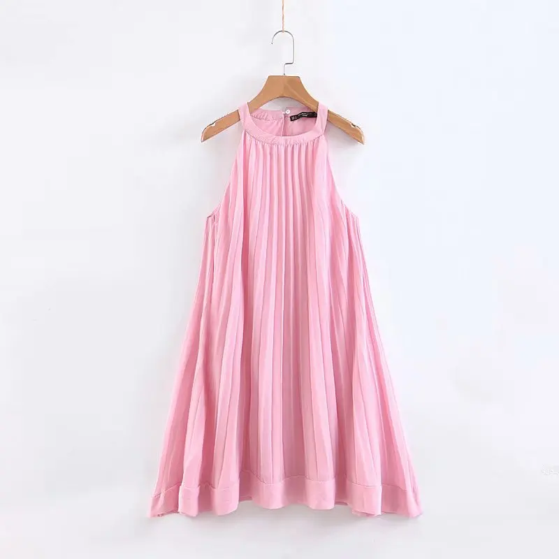 new summer women candy color sleeveless pleated dress femme halter vestidos casual loose chic party dresses DS2175
new summer women candy color sleeveless pleated dress femme halter vestidos casual loose chic party dresses DS2175