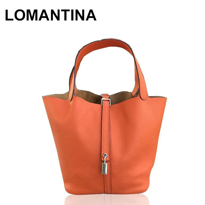 LOMANTINA Luxury Women Bag Shoulder Bucket Bags for Women 2018 Lock Girls Bags Cow Leather Ladies Brand Purses And Handbags
LOMANTINA Luxury Women Bag Shoulder Bucket Bags for Women 2018 Lock Girls Bags Cow Leather Ladies Brand Purses And Handbags