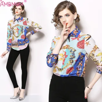 2018 New Sexy printed Shirt Women's Long sleeve Casual blouse High Qulity Blouse Fashion Designer Runway Tops AMBMCM
2018 New Sexy printed Shirt Women's Long sleeve Casual blouse High Qulity Blouse Fashion Designer Runway Tops AMBMCM