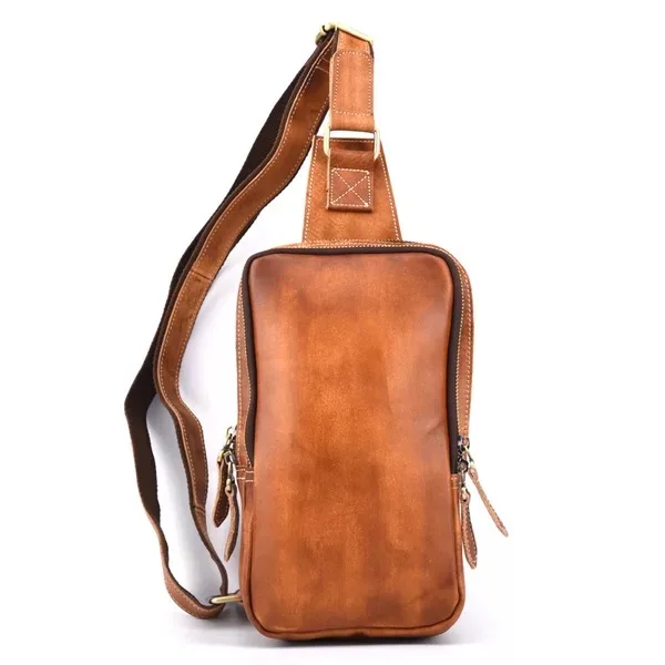 Vintage Casual Designer Genuine Tanned Leather Zipper Closure Men's Small Chest Bag Real Cowskin Male Crossbody Shoulder Bag
Vintage Casual Designer Genuine Tanned Leather Zipper Closure Men's Small Chest Bag Real Cowskin Male Crossbody Shoulder Bag