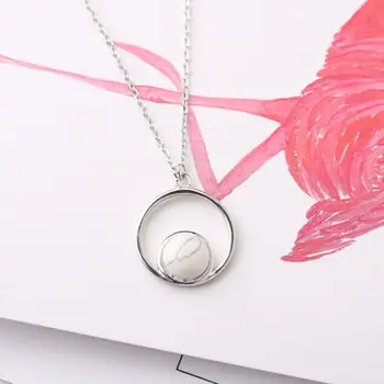 HRina OL Style S925 Sterling Sliver Geometric Circle & White Magnesite Pendant Necklace with Extend Chains For Women Jewelry
HRina OL Style S925 Sterling Sliver Geometric Circle & White Magnesite Pendant Necklace with Extend Chains For Women Jewelry