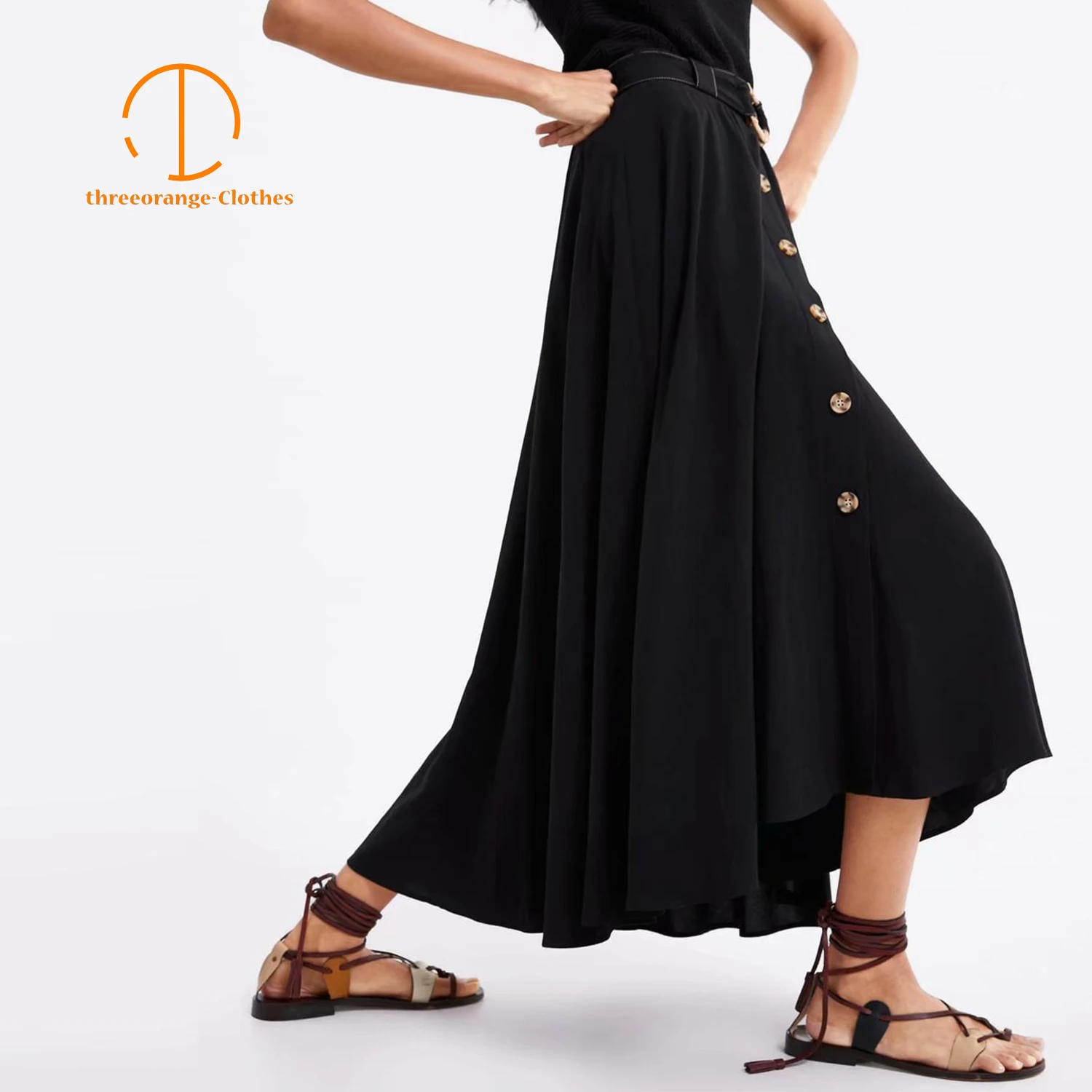 Black Vintage long skirt women New Za style single breasted creative adjustable belt Draped Fashion Summer Casual midi skirts
Black Vintage long skirt women New Za style single breasted creative adjustable belt Draped Fashion Summer Casual midi skirts