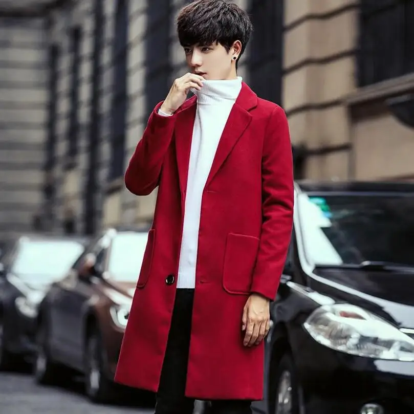 Korean version spring and autumn long section windbreaker jacket lapel single-breasted large size solid color men's coat/M-5XL
Korean version spring and autumn long section windbreaker jacket lapel single-breasted large size solid color men's coat/M-5XL