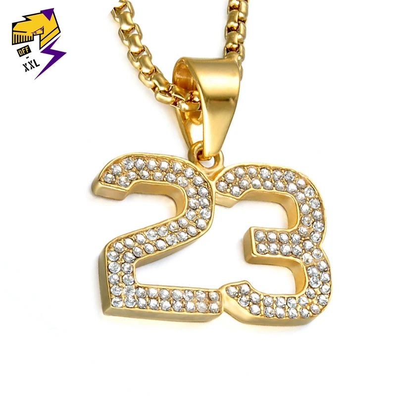 Hip Hop Basketball Legend Number 23 Necklaces & Pandents Bling Crystal Gold Cuban Chains Necklace Ice Out Jewelry For Man
Hip Hop Basketball Legend Number 23 Necklaces & Pandents Bling Crystal Gold Cuban Chains Necklace Ice Out Jewelry For Man