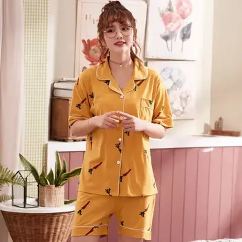 Summer Cartoon Cotton Pajamas Set Women Pyjamas Sleepwear Nightwear Comfortable Simple Radish Printing Leisure Nightsuit
Summer Cartoon Cotton Pajamas Set Women Pyjamas Sleepwear Nightwear Comfortable Simple Radish Printing Leisure Nightsuit