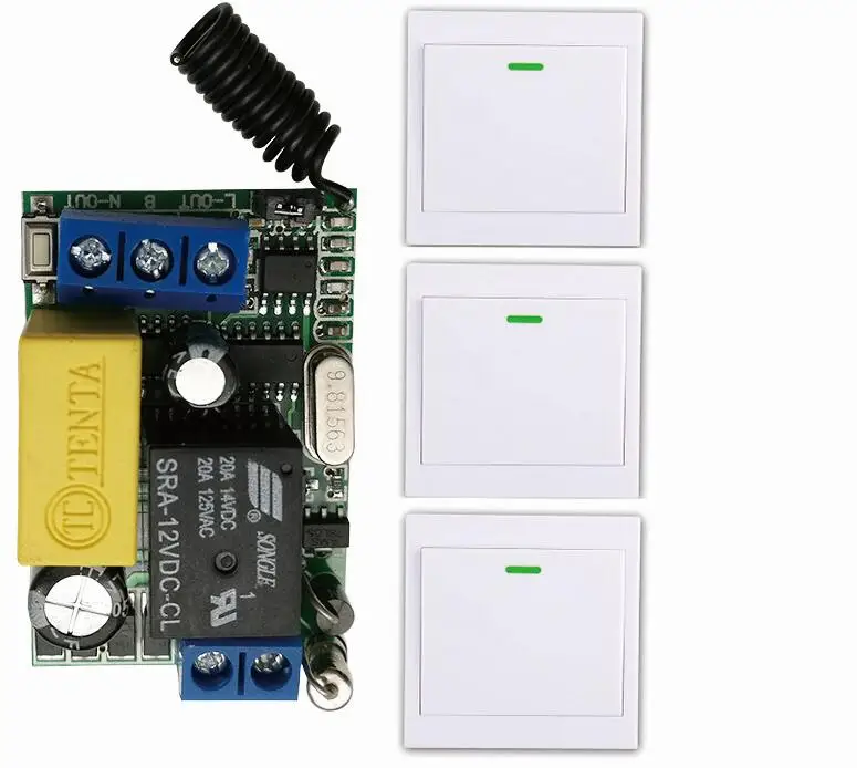 Mini Size 220V 1CH 1CH 10A Wireless Remote Control Switch System Receiver+Wall Panel Remote Transmitter Sticky Remote 315/433.92
Mini Size 220V 1CH 1CH 10A Wireless Remote Control Switch System Receiver+Wall Panel Remote Transmitter Sticky Remote 315/433.92