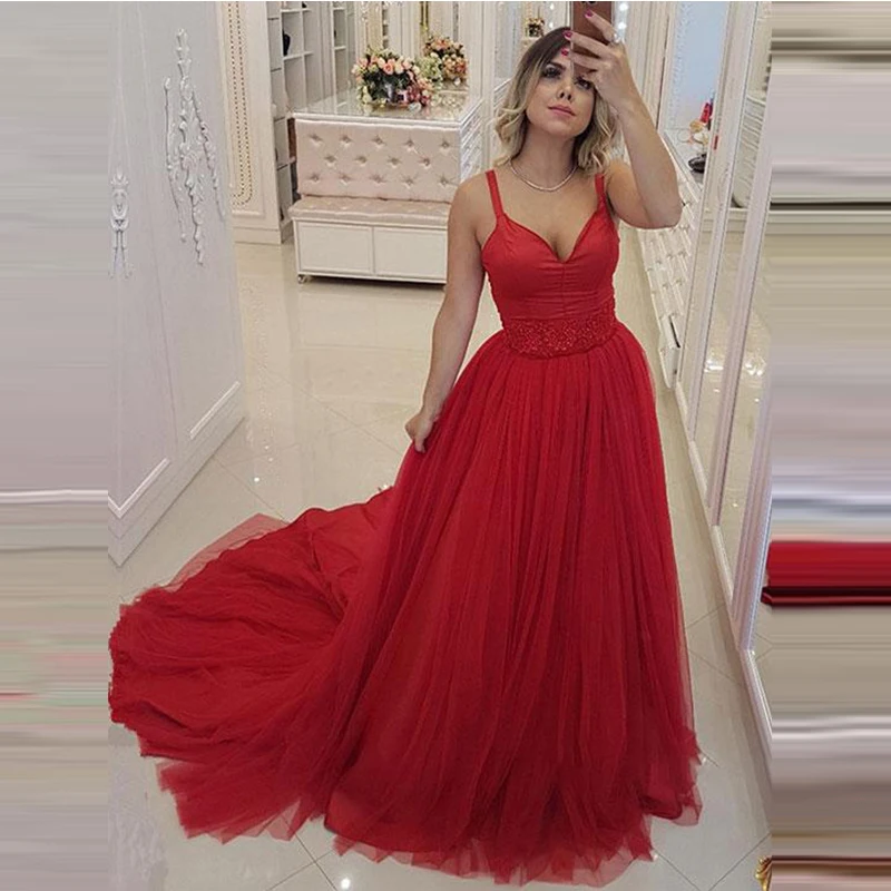 Angel Married Red Tulle Prom Dresses Sweetheart Straps Lace Applique Formal Evening Gowns vestidos de fiesta largo de gala
Angel Married Red Tulle Prom Dresses Sweetheart Straps Lace Applique Formal Evening Gowns vestidos de fiesta largo de gala