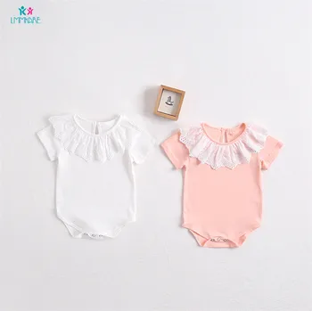 Summer Baby Bodysuit Lace Collar and Button Hat-shirt Cotton Short-sleeved Baby Girls Triangle Jumpsuits Breathable Baby Clothes
Summer Baby Bodysuit Lace Collar and Button Hat-shirt Cotton Short-sleeved Baby Girls Triangle Jumpsuits Breathable Baby Clothes