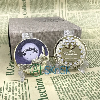 50/100pcs/lot New Arrival Gold Plated Round Commemorative Coin Merry Christmas and Happy New Year Collection 
50/100pcs/lot New Arrival Gold Plated Round Commemorative Coin Merry Christmas and Happy New Year Collection