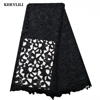 High Quality Black Dress African Cord Lace Fabric Guipure Polyester Mesh Embroidered Design Sewing KRL-56131
High Quality Black Dress African Cord Lace Fabric Guipure Polyester Mesh Embroidered Design Sewing KRL-56131