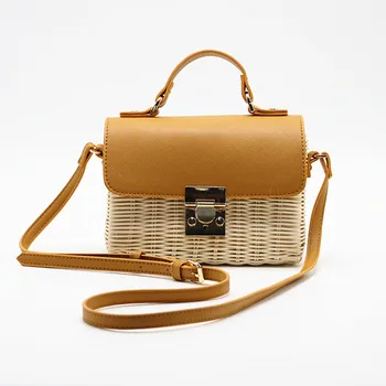 Flip woven Ladies leather shoulder strap Crossbody fashion handmade bag Natural round wicker handbags
Flip woven Ladies leather shoulder strap Crossbody fashion handmade bag Natural round wicker handbags